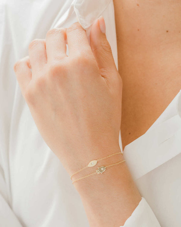 14K Gold Diamond Evil Eye Bracelet, photo 2