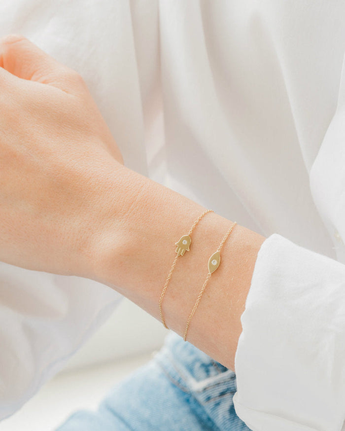 14K Gold Diamond Evil Eye Bracelet, photo 4