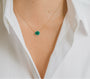 14K Gold Diamond Free Form Emerald Necklace, photo 3