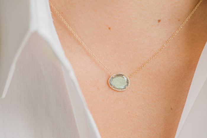 Diamond Labradorite Necklace, photo 3