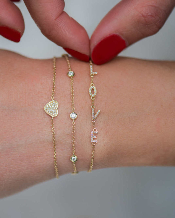 Pulsera de estaciones de diamantes en oro de 14K, foto 3