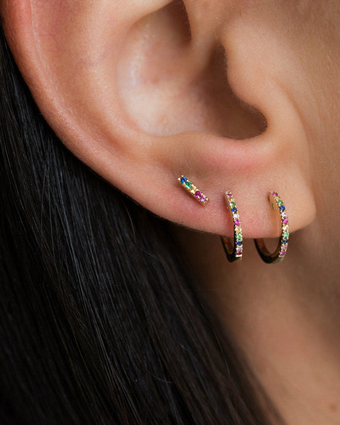 Rainbow Huggie Earrings, photo 3
