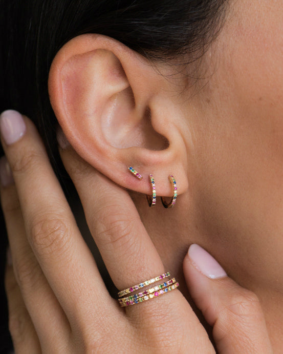 Rainbow Huggie Earrings, photo 4